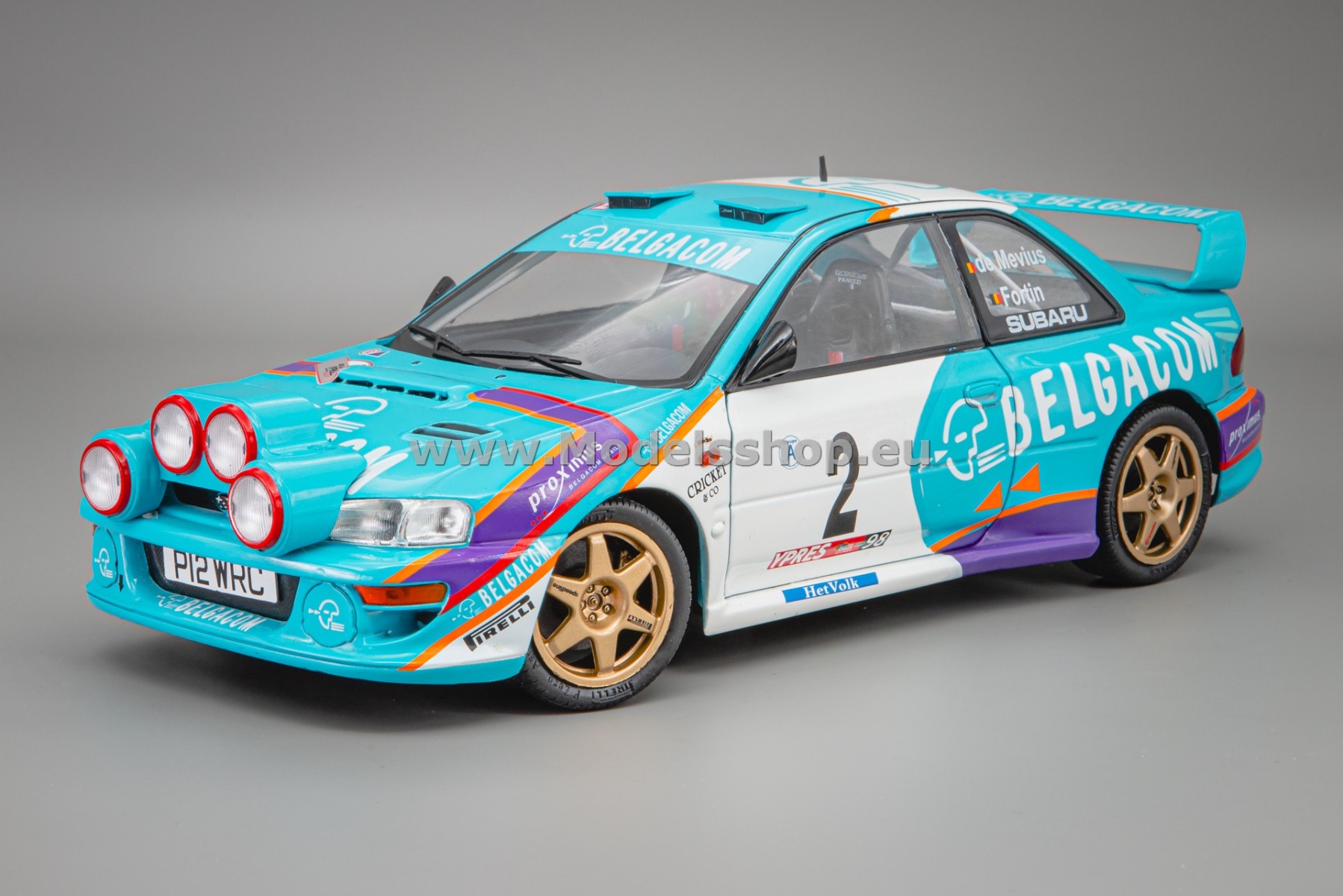 Solido S1807411 Subaru Impreza S5 WRC99, No.2, Belgium Ypres Westhoek Rally 1998, G.De Mevius/J-M.Fortin