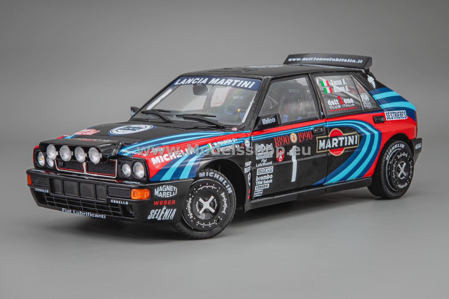Solido S1807809 Lancia Delta HF Integrale Tribute to Biason, No.1, Rallye Monte Carlo 1990, A.Sacco - T.Siviero