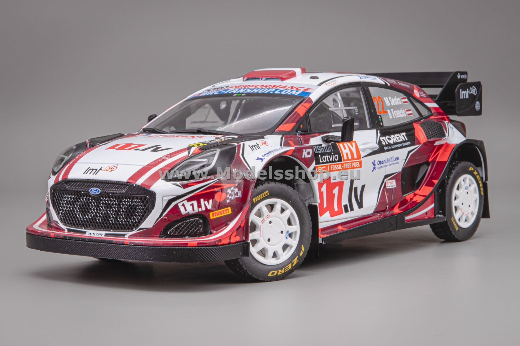 Solido S1809507 Ford Puma Rally1 Hybrid, No.22, TET Rally Latvia 2024, M. Sesks - R. Francis