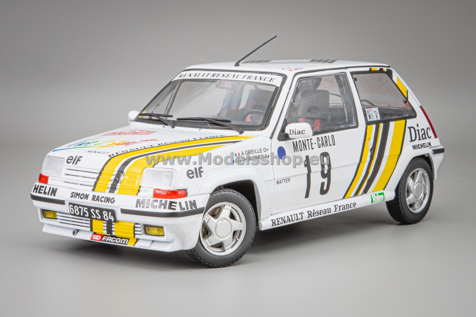 Solido S1810006 Renault 5 GT Turbo MK2, No.19, Rallye Monte Carlo 1989, A.Orielle/G.Thimonier
