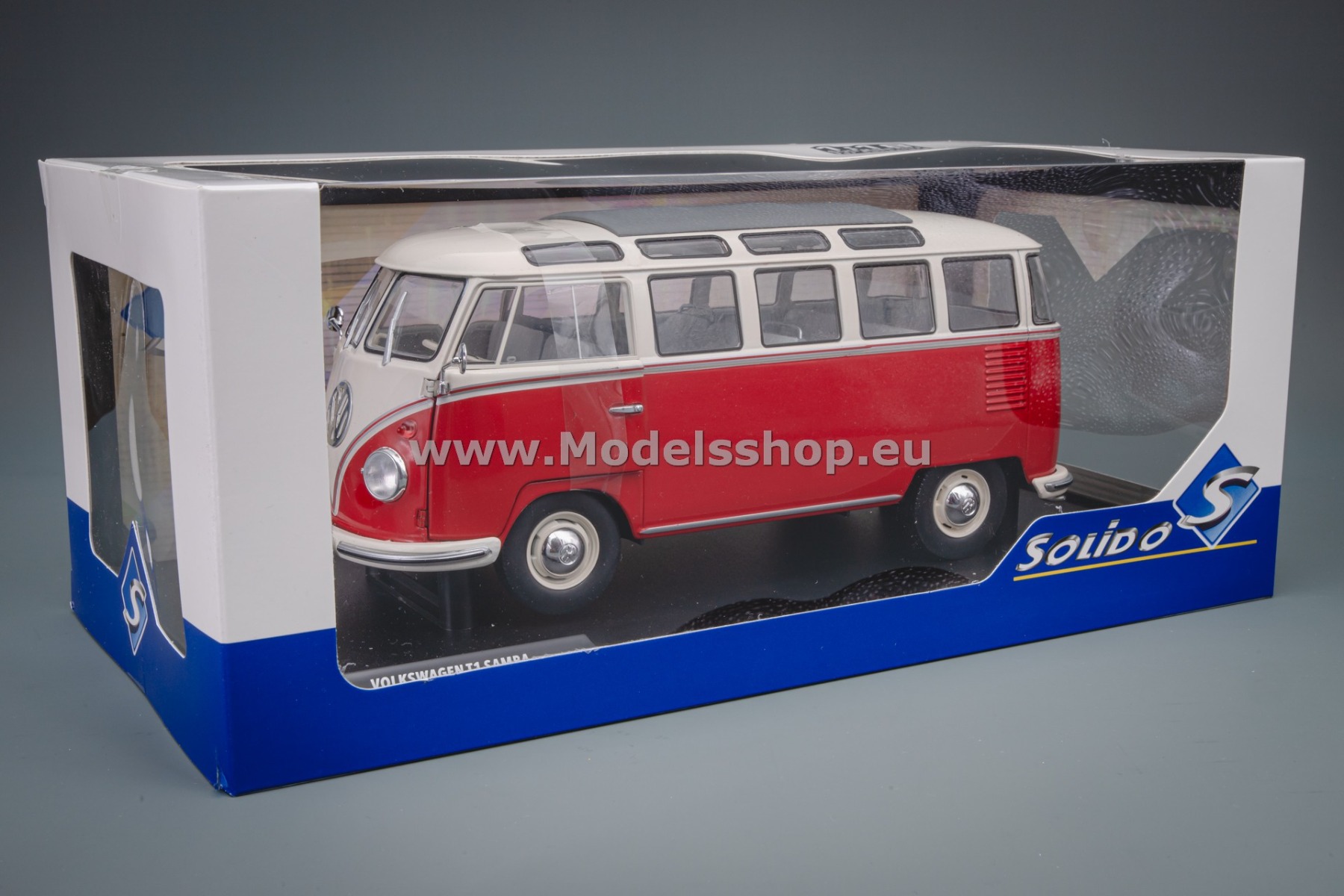 Solido S1813402 VW / Volkswagen T1 Samba, 1962 /red - white/