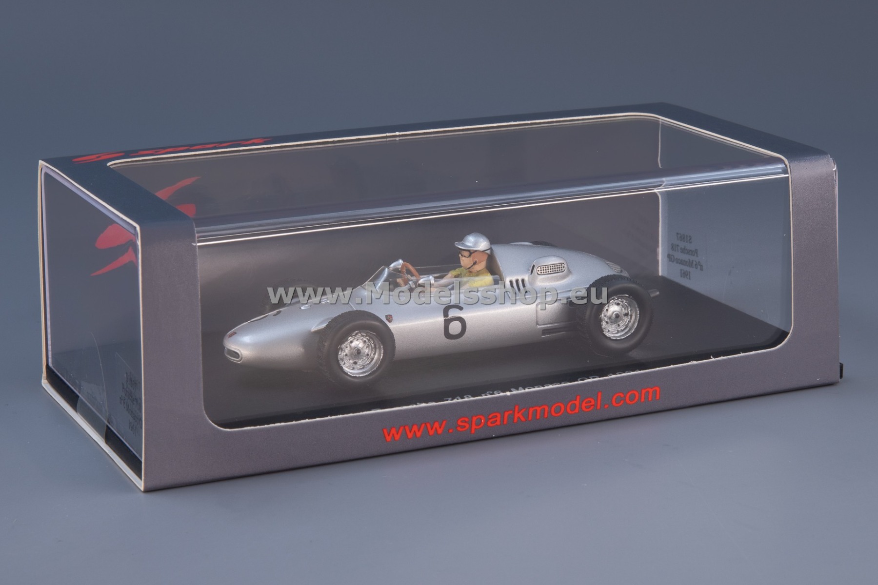 Spark S1867 Porsche 718 No.6, Monaco GP 1961, Hans Herrmann