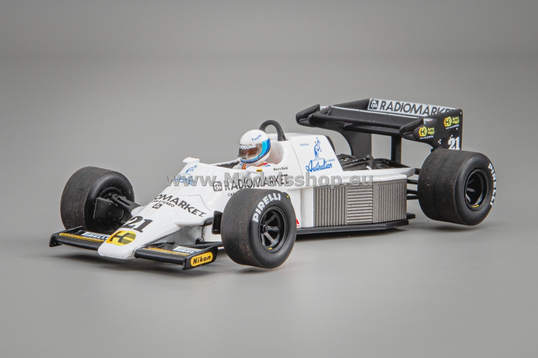 Spark S3927 Spirit 101 F1, No.21, Formula 1 San Marino GP 1984, Mauro Baldi