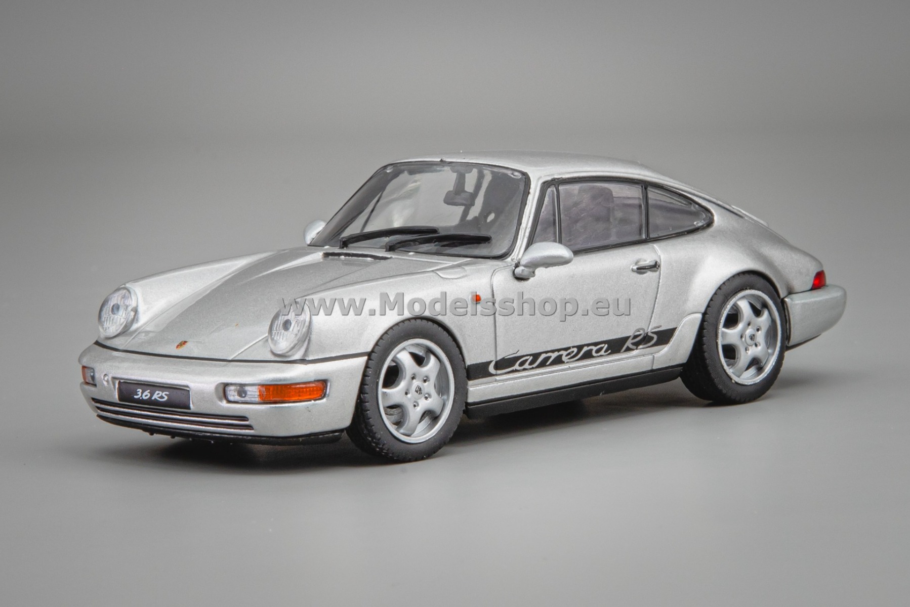 Solido S4312904 Porsche 911 (964) RS, 1994 /Silver w/Black Stripe/