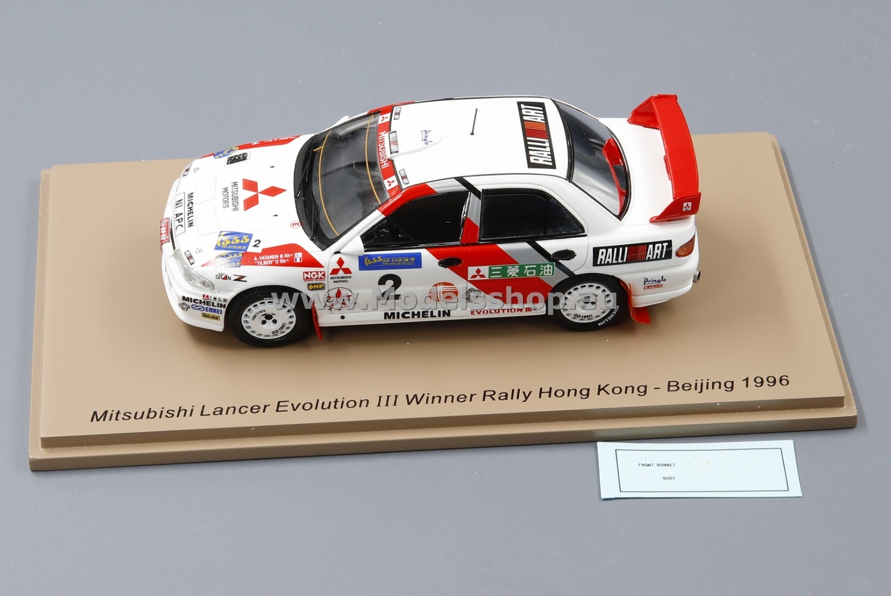 Mitsubishi Lancer Evolution III No.2 Winner Rally Hong Kong