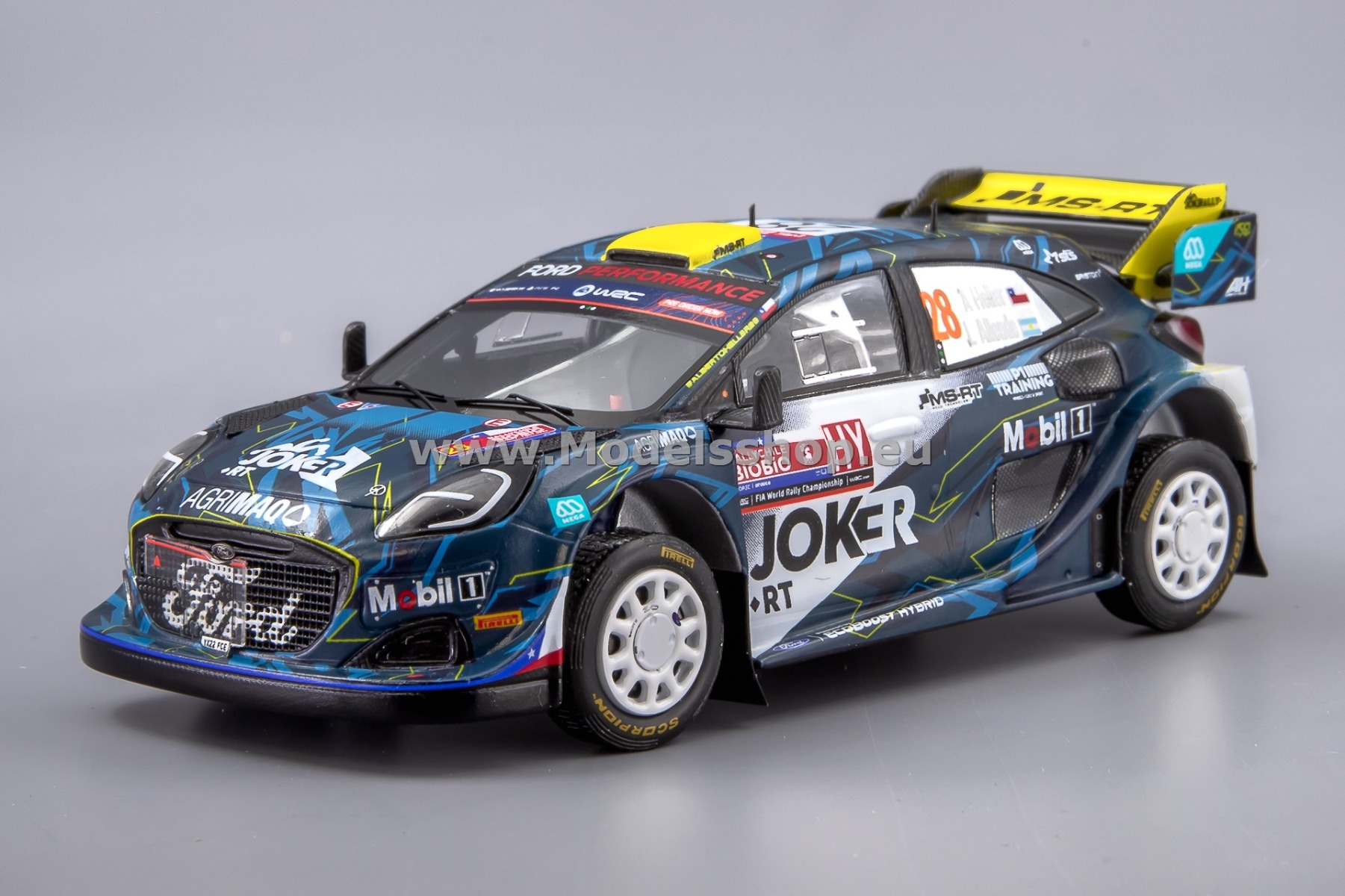 Spark S6734 Ford Puma Rally1, No.28, M-SPORT Ford WRT, Rally Chile 2023, A. Heller - L.E. Allende
