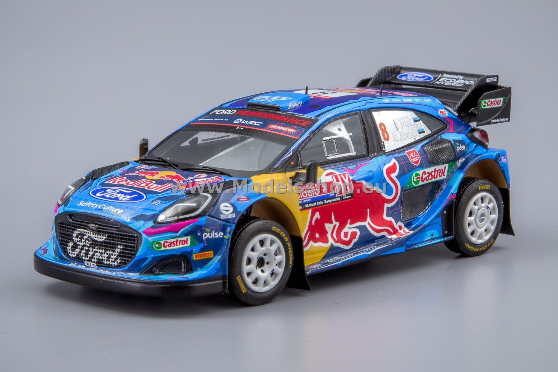 Spark S6735 Ford Puma Rally1, No.8, M-SPORT Ford WRT,  Winner Rally Chile 2023, O. Tänak - M. Järveoja