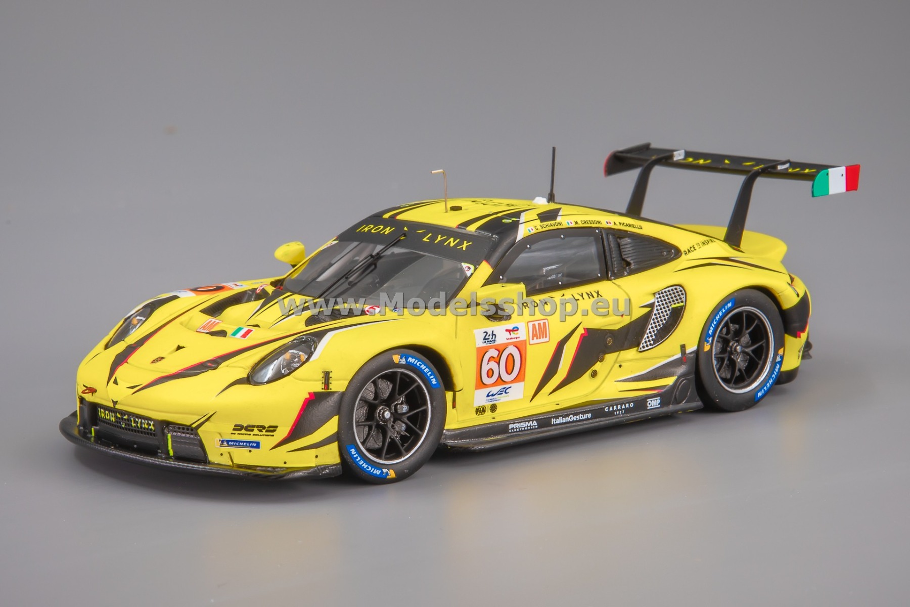 Spark S8763 Porsche 911 RSR - 19, No.60, IRON LYNX, 24H Le Mans 2023, C. Schiavoni - M. Cressoni - A. Picariello