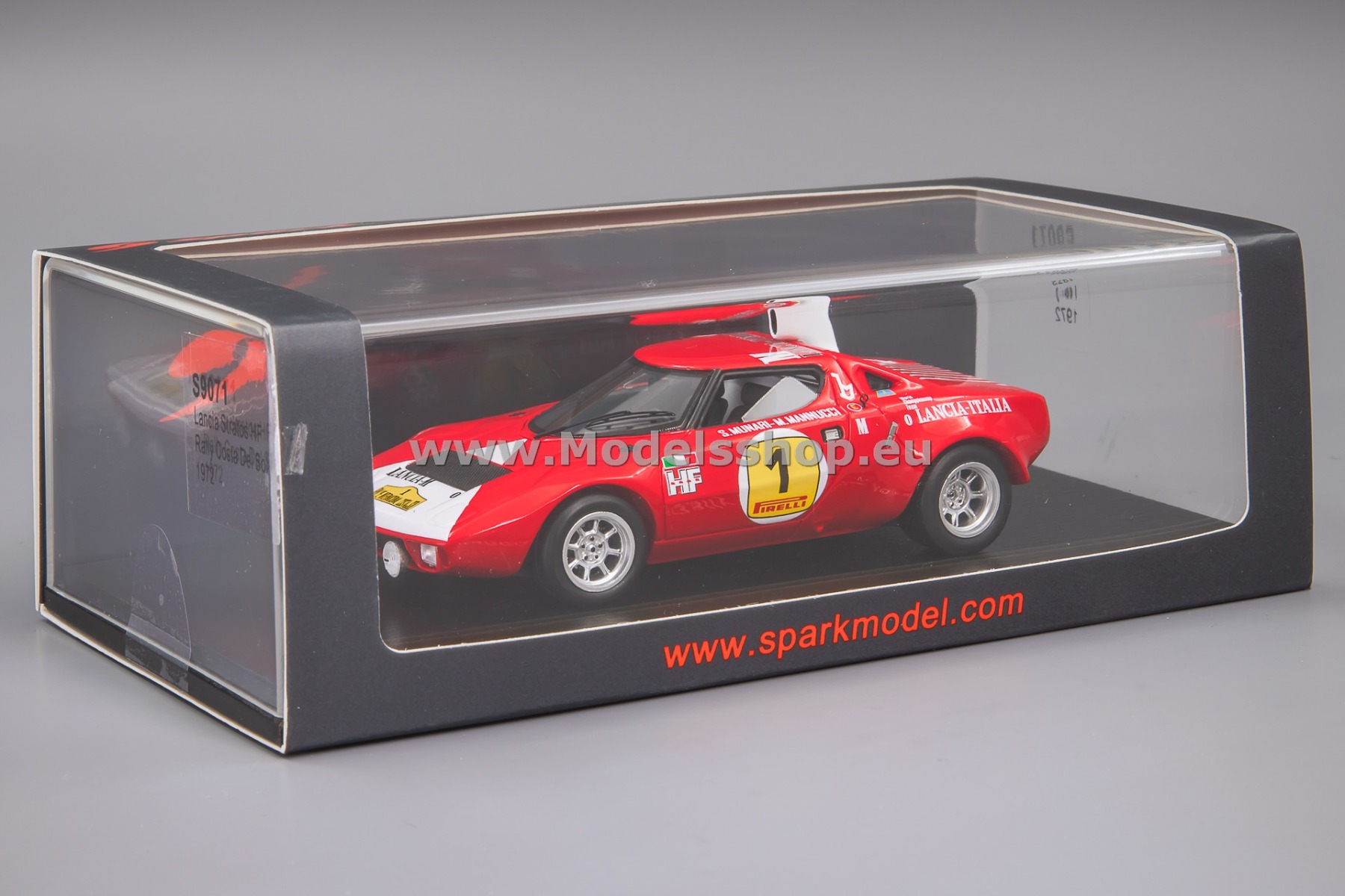 Spark S9071 Lancia Stratos HF, No.1 Rally Costa Del Sol 1972