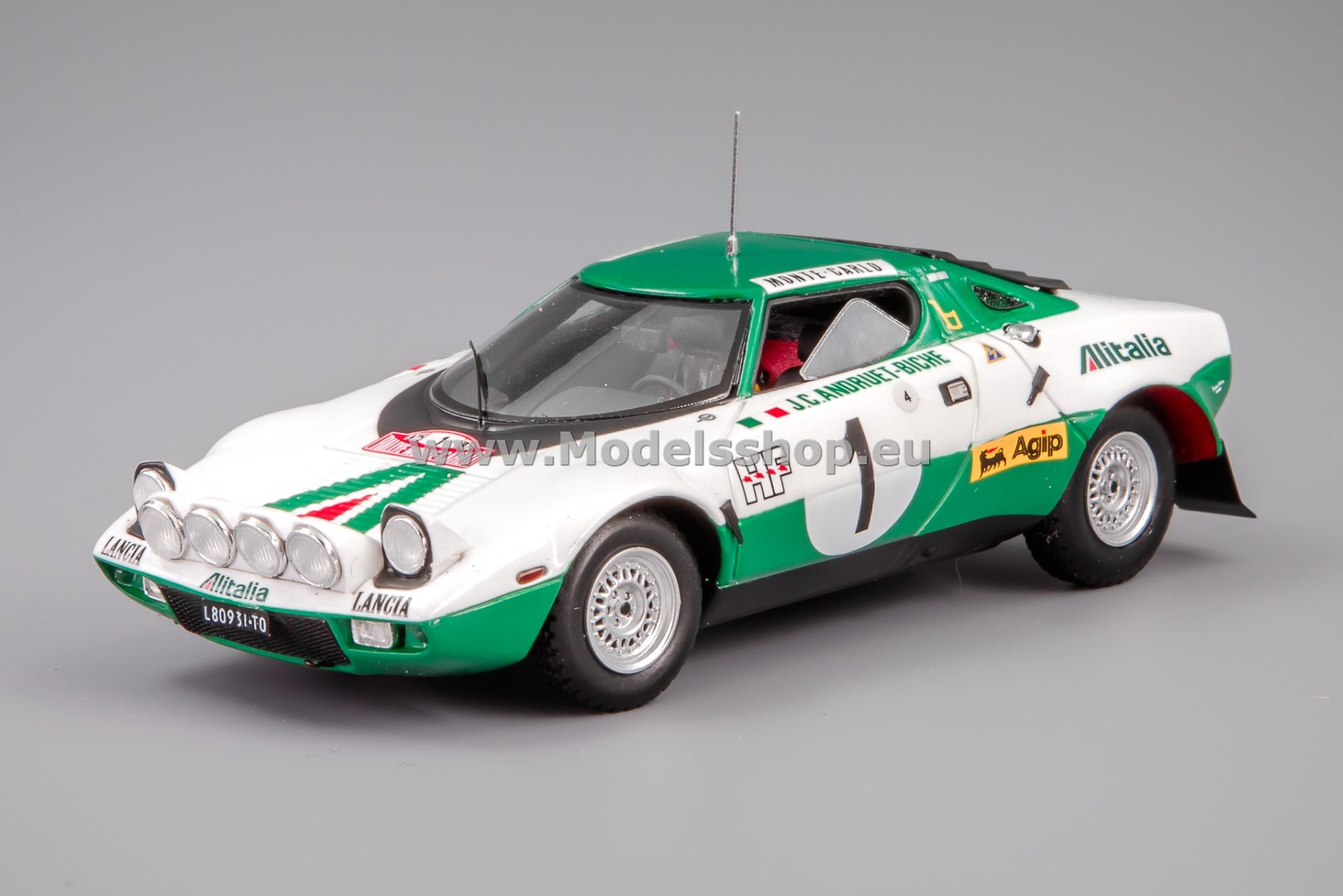 Spark S9079 Lancia Stratos HF, No.1 Rally Monte Carlo 1975, J-C. Andruet - Y. Jouanny