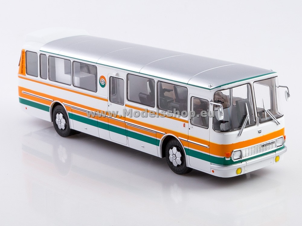 Bus magazine special series (Modimio) No.13  with model of LAZ-699P astronaut transfer bus /white - orange, w. green stripe/