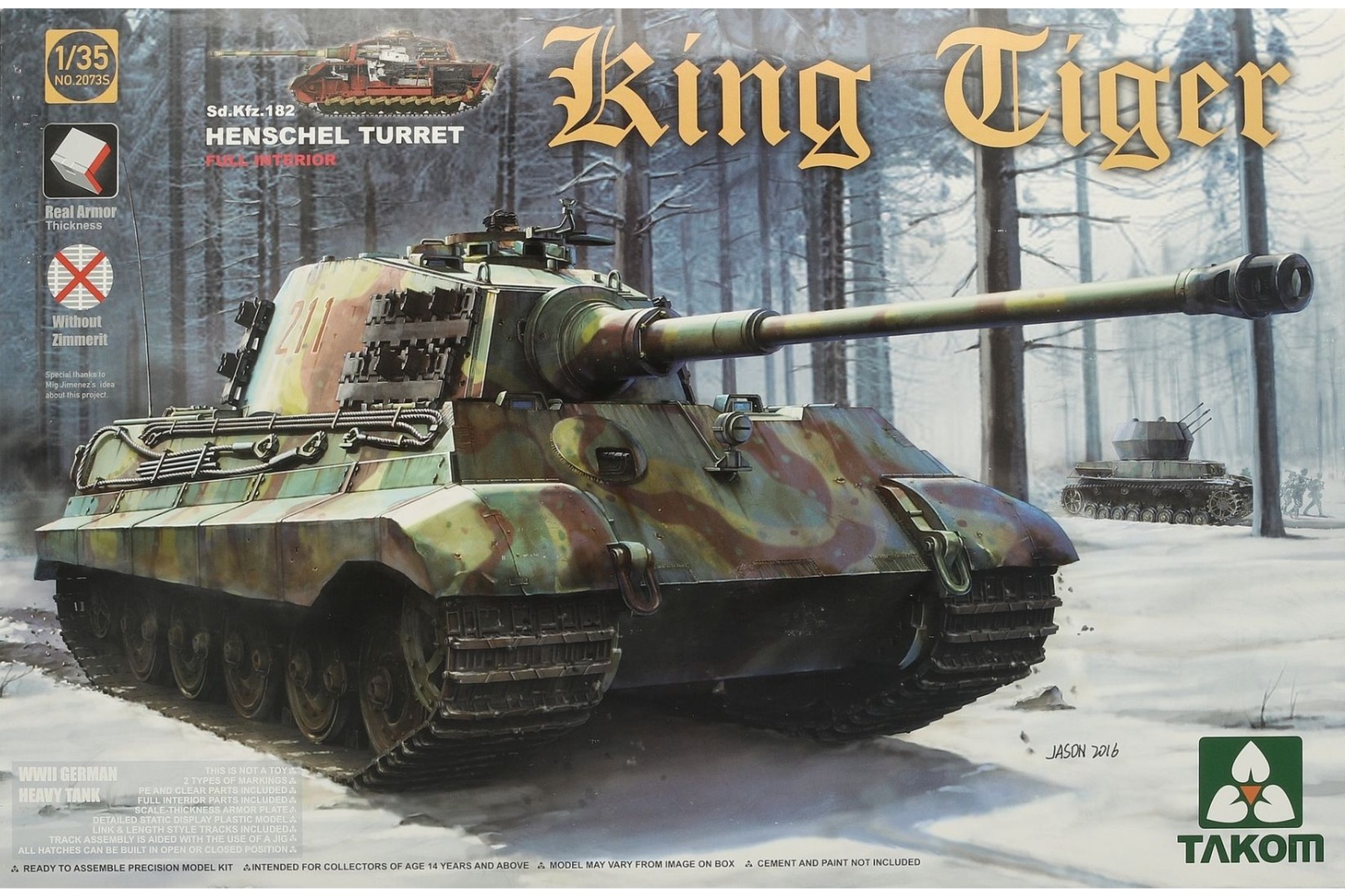 TAKOM2073S King Tiger Henschel Turret Special Edition New Track Parts