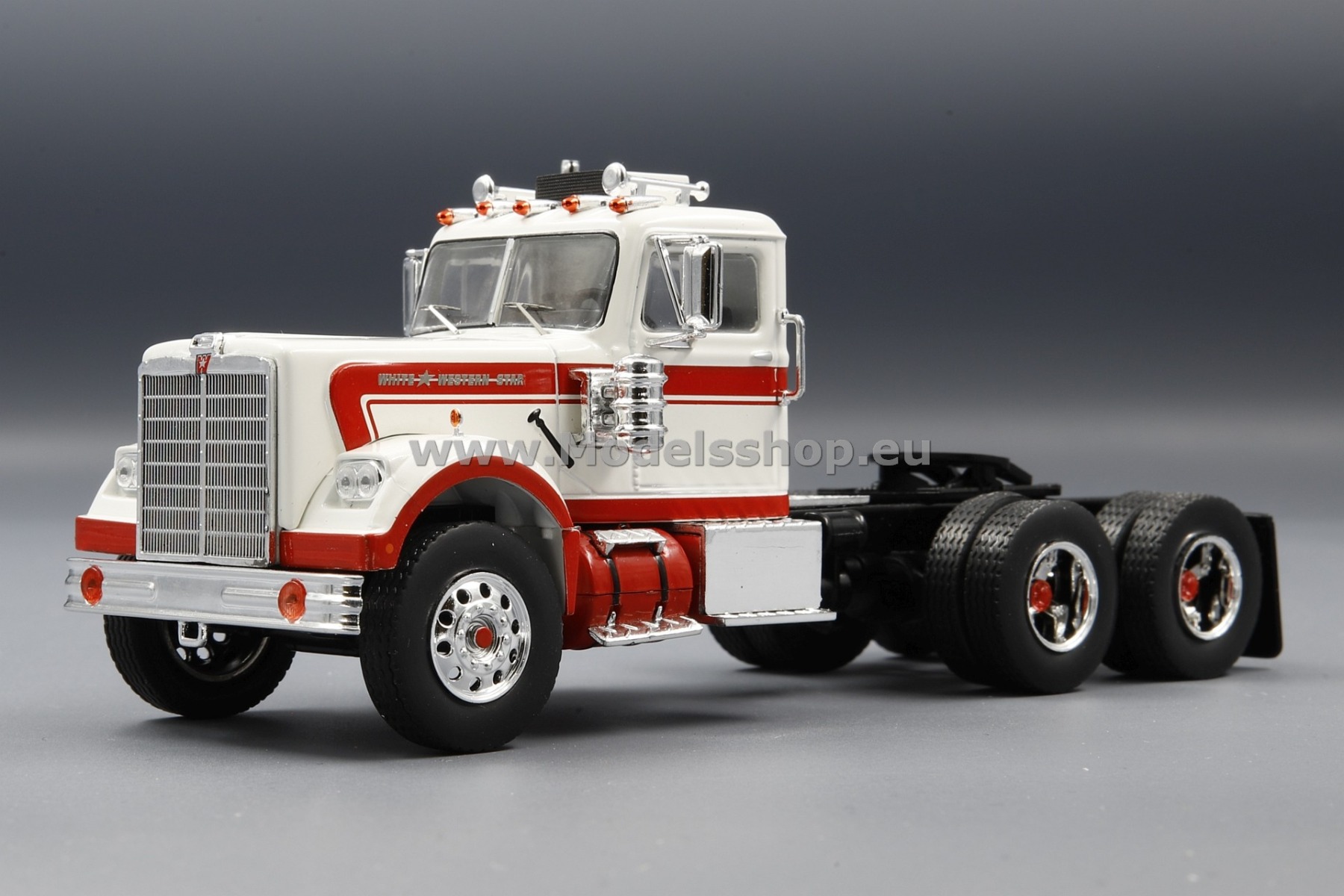 IXO TR107 White Western Star 4864, tractor truck, 1970 /white - red/