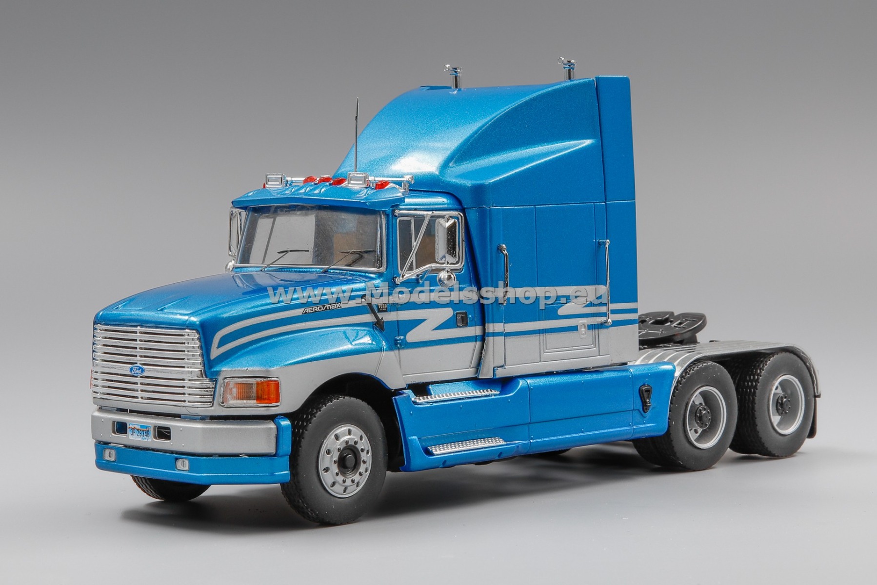 IXO TR127.22 Ford Aeromax tractor truck, 1990 /blue metallic - silver/