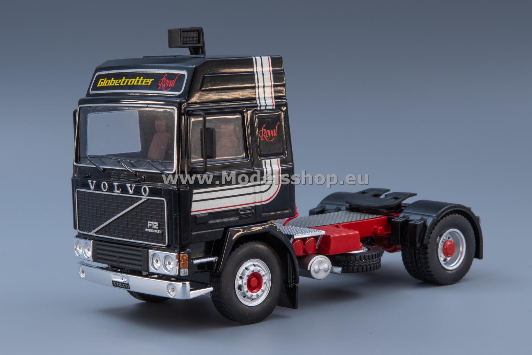 IXO TR160.22 Volvo F12 tractor truck, 1981 /black - silver/