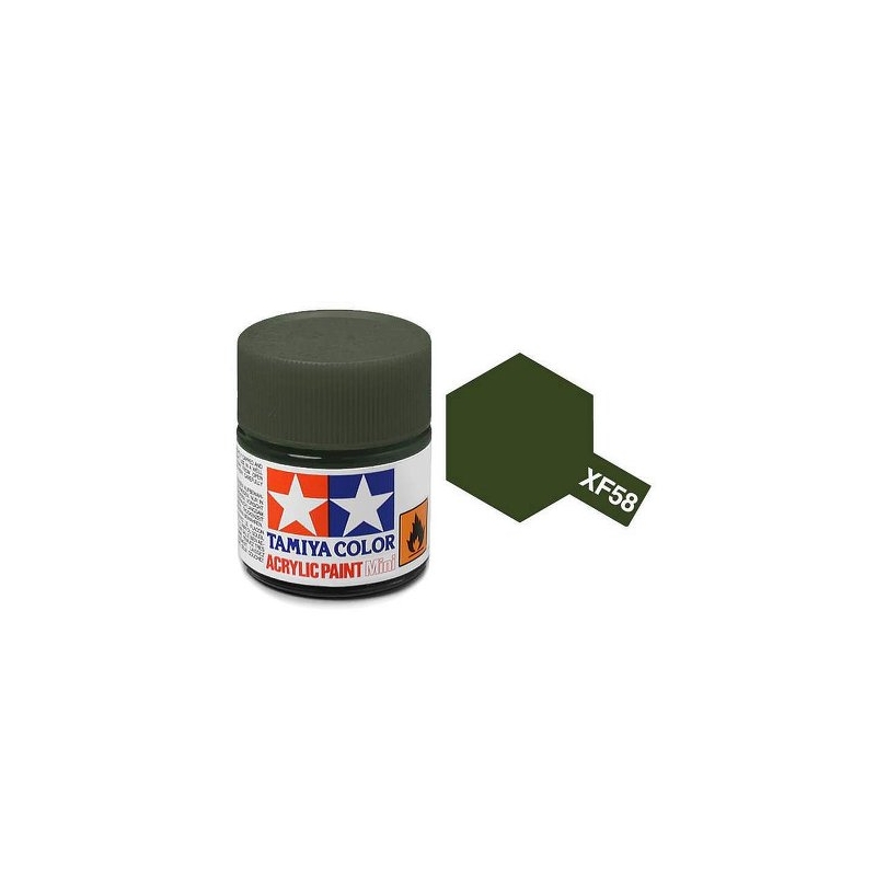 Tamiya TA81758 Acrylic paint XF58 /Olive Green/ 10ml