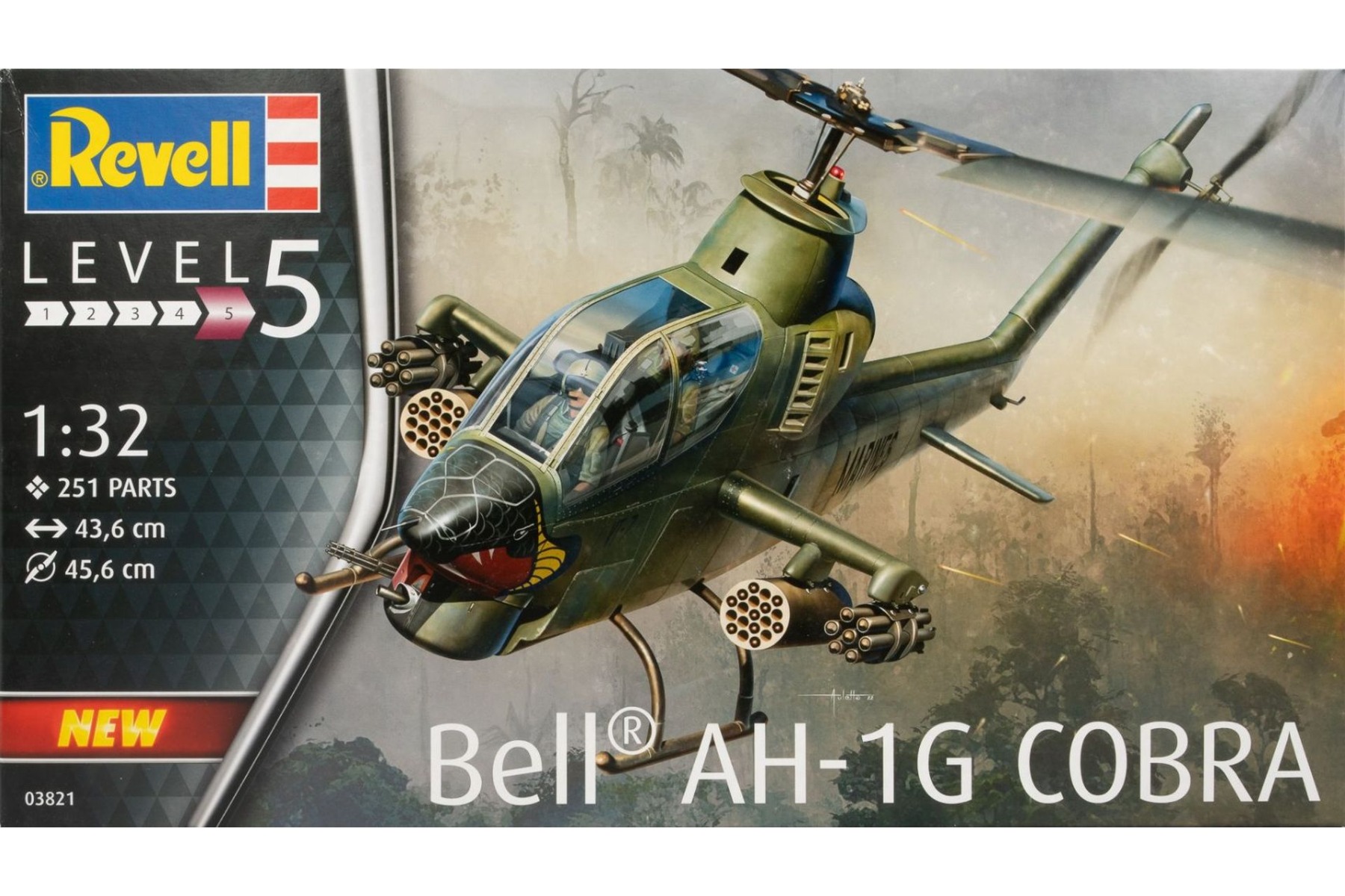 Revell RE03821 Bell AH-1G Cobra helicopter, model kit