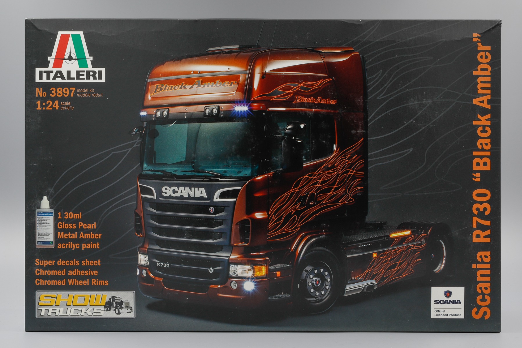 1/24イタレリ　Scania R730 \"Black Amber\" Scania R730 `Black Amber` (Model Car) - HobbySearch Model