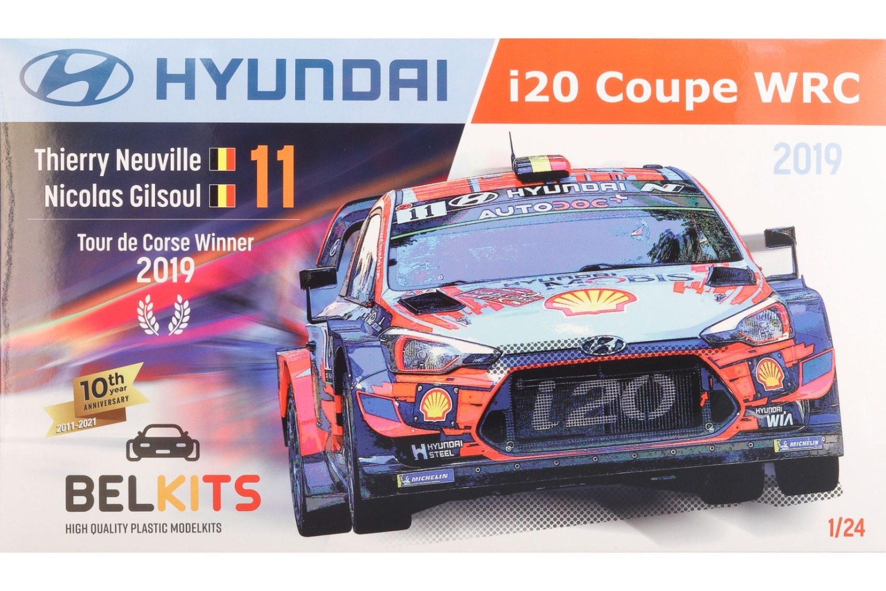 自動車 BELKITS 1/24 HYUNDAI i20 COUPE WRC Belkits BEL014 Hyundai i20 Coupe WRC Tour de Corse 2019 winner T