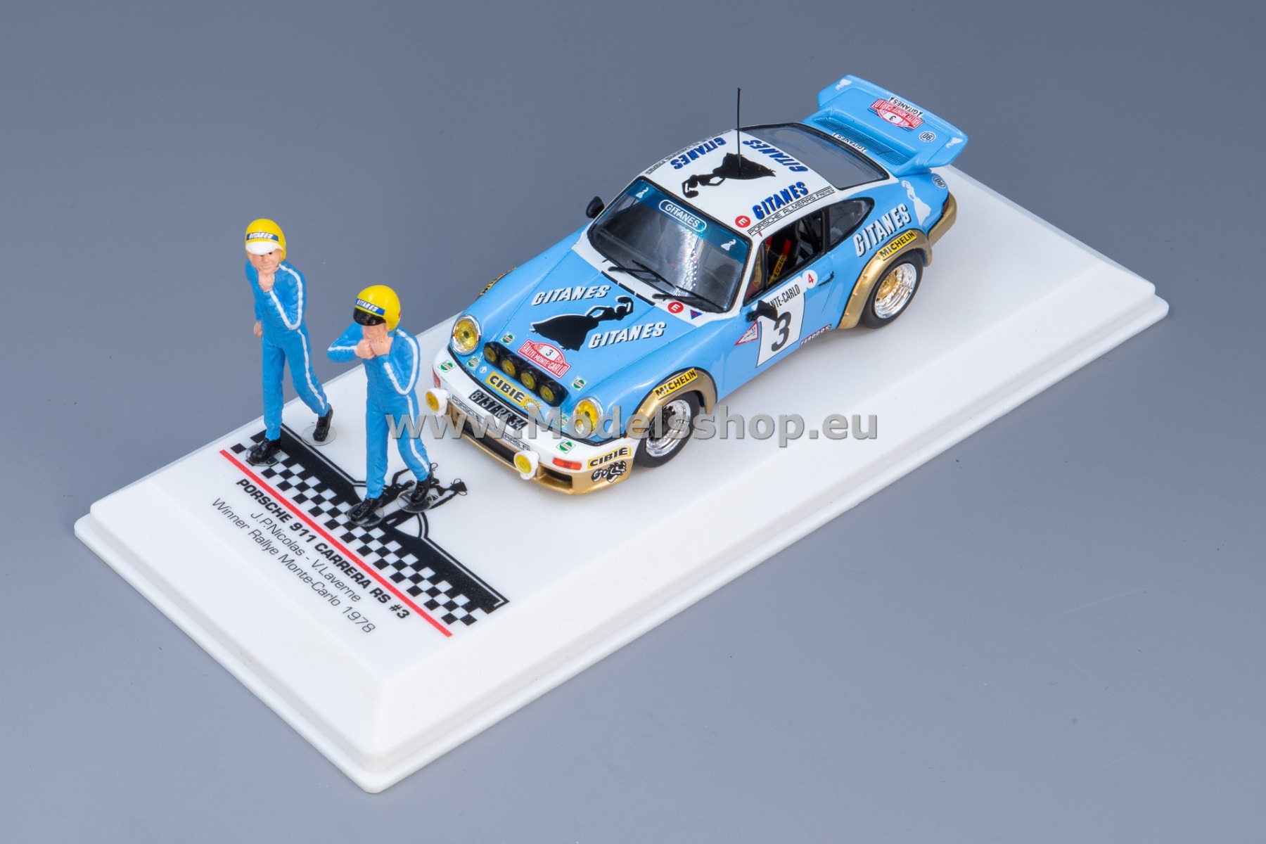IXO SPRM001-78 Porsche 911 Carrera RS, No.3, Gitanes, Rallye WM, Rallye Monte Carlo Winner 1978 J.P.Nicolas/V.Laverne (Winners series with figurines) IXO SPRM001-78 Porsche 911 Carrera RS, No.3, Gitanes, Rallye WM, Rallye Monte Carlo Winner 1978 J.P.Nicolas/V.Laverne (Winners series with figurines)