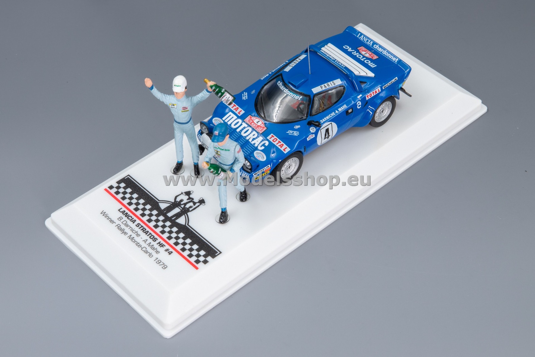 IXO SPRM001-79 Lancia Stratos HF, No.4, Rallye WM, Rally Monte Carlo 1979, B.Darniche/A.Mahe (Winners series with figurines) IXO SPRM001-79 Lancia Stratos HF, No.4, Rallye WM, Rally Monte Carlo 1979, B.Darniche/A.Mahe (Winners series with figurines)