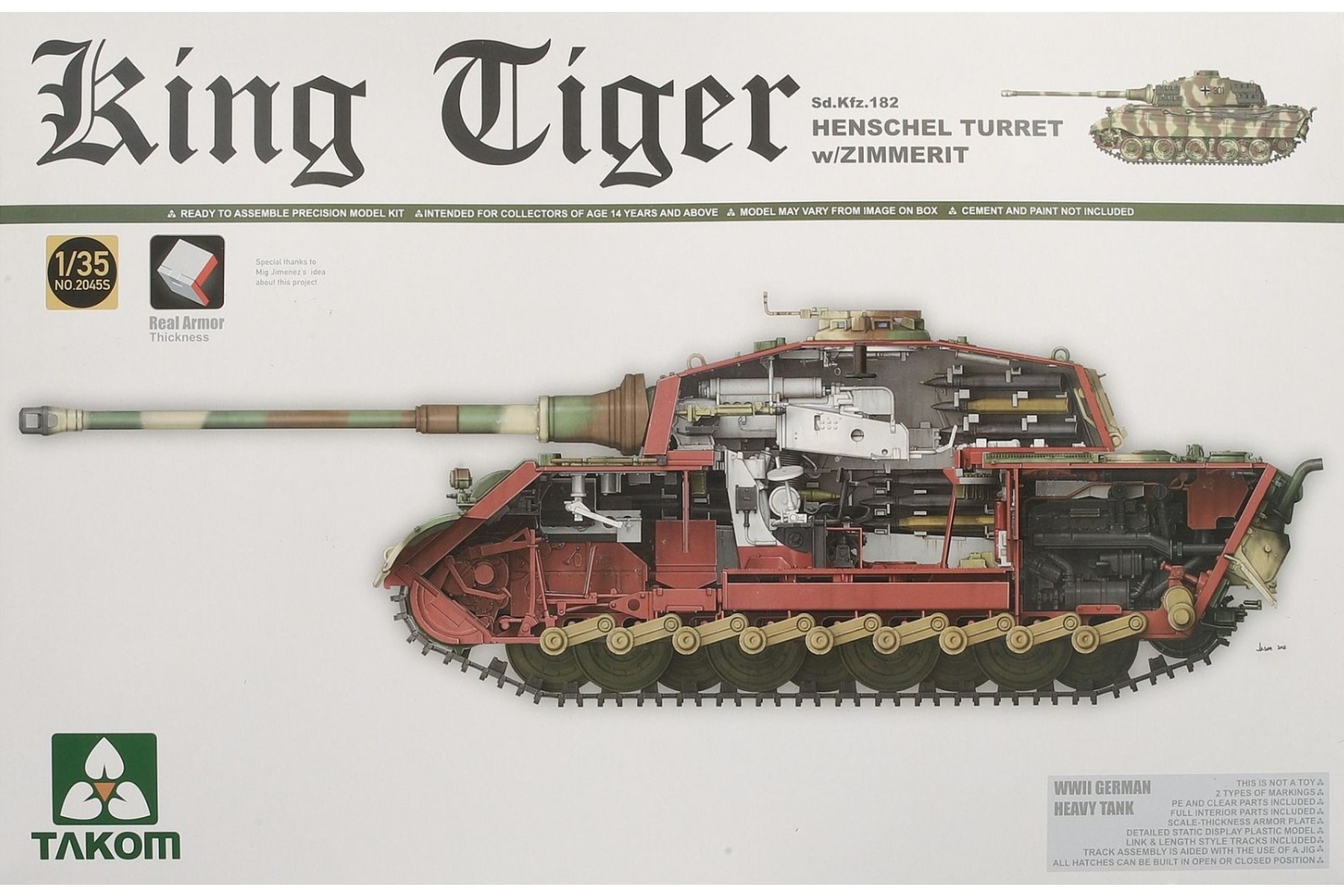 TAKOM2045S Sd.Kfz. 182 King Tiger Henschel Turret w/Zimmerit w/New