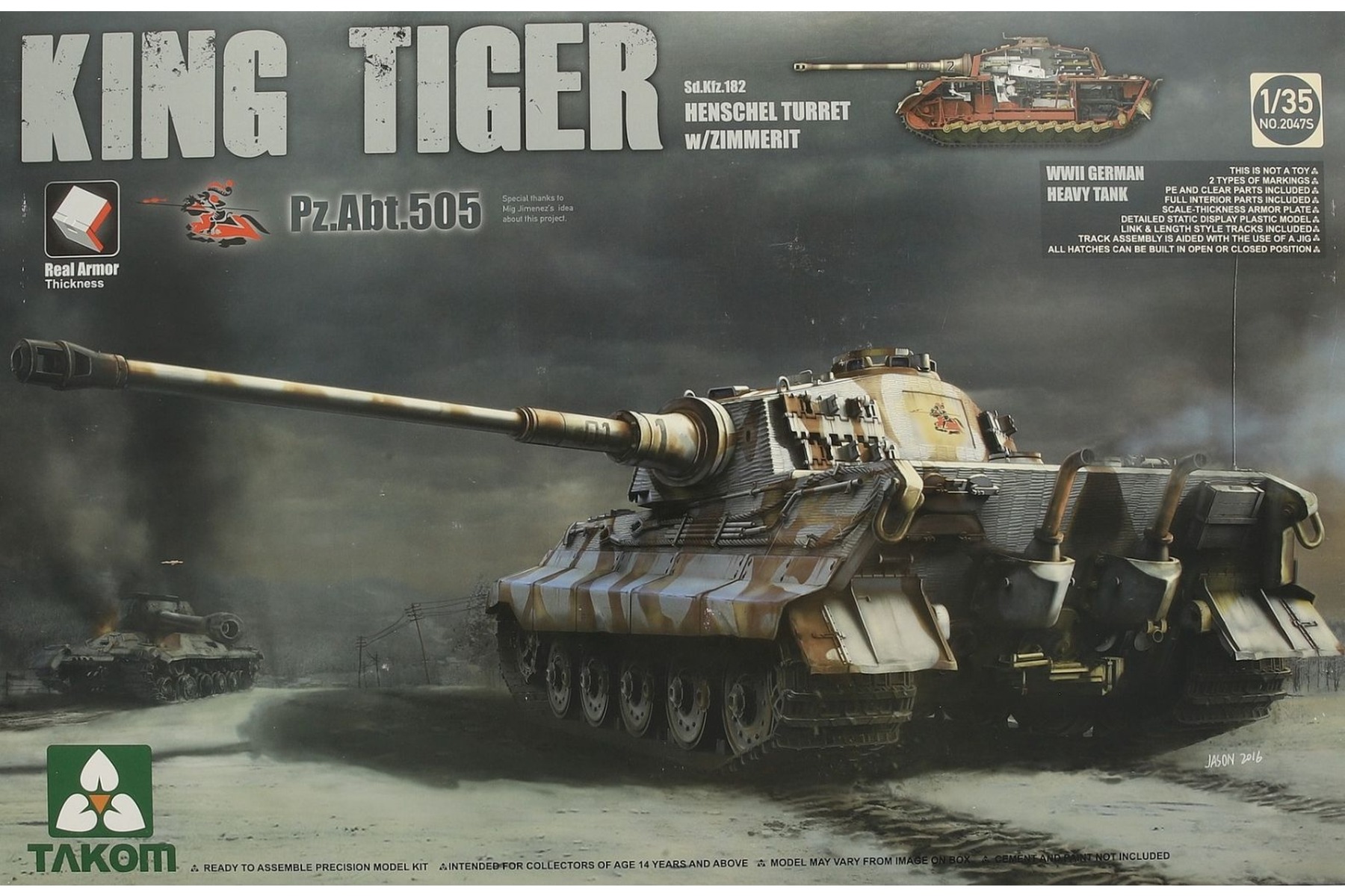 Takom TAKOM2047S Sd.Kfz.182 King Tiger Henschel Turret w/Zimmerit